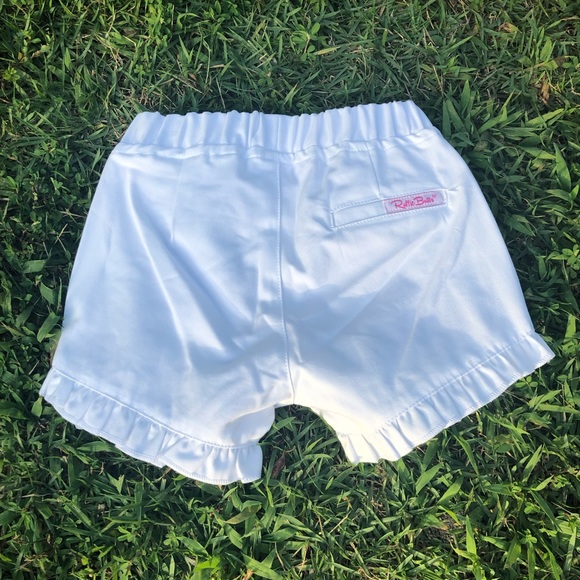 NWT RuffleButts White Ruffle Chino Shorts - Picture 4 of 4